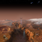 Front cover illustration depicting Mars surface and the rovers
