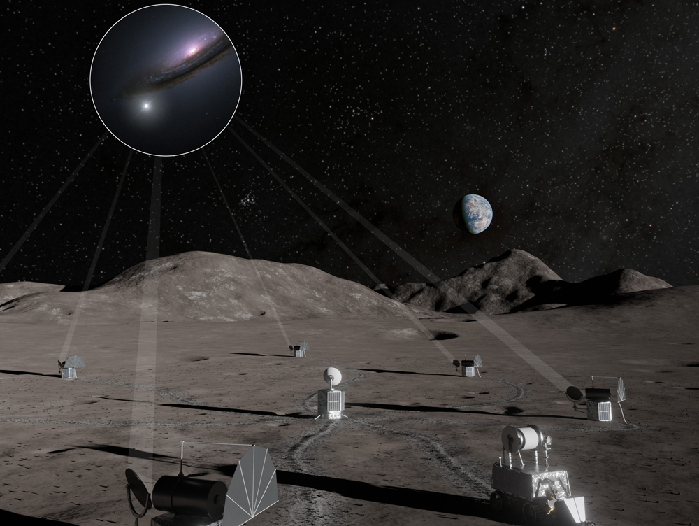 Astronomical Optical Interferometry from the Lunar Surface Optical interferometry array on th lunar surface