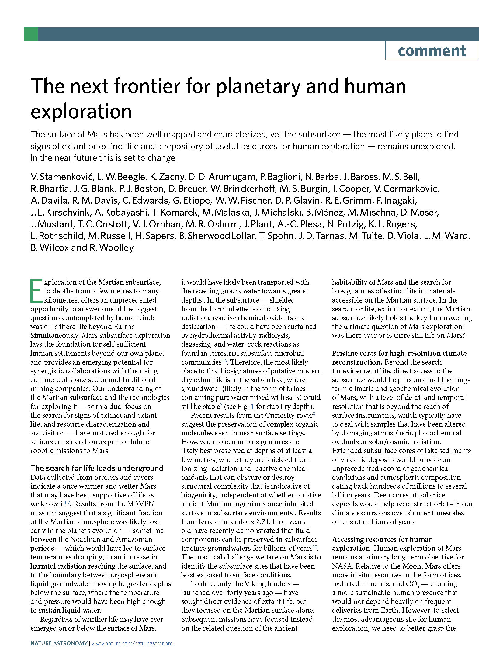 The Next Frontier for Planetary and Human Exploration