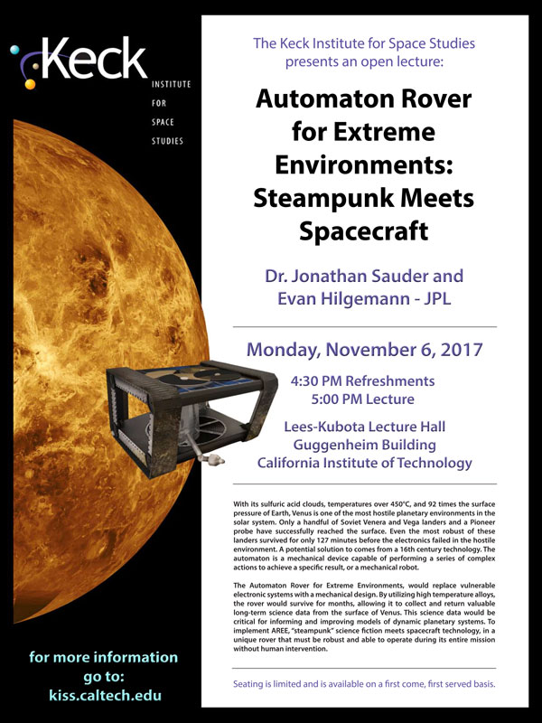 Automaton Rover for Extreme Environments: Steampunk Meets Spacecraft