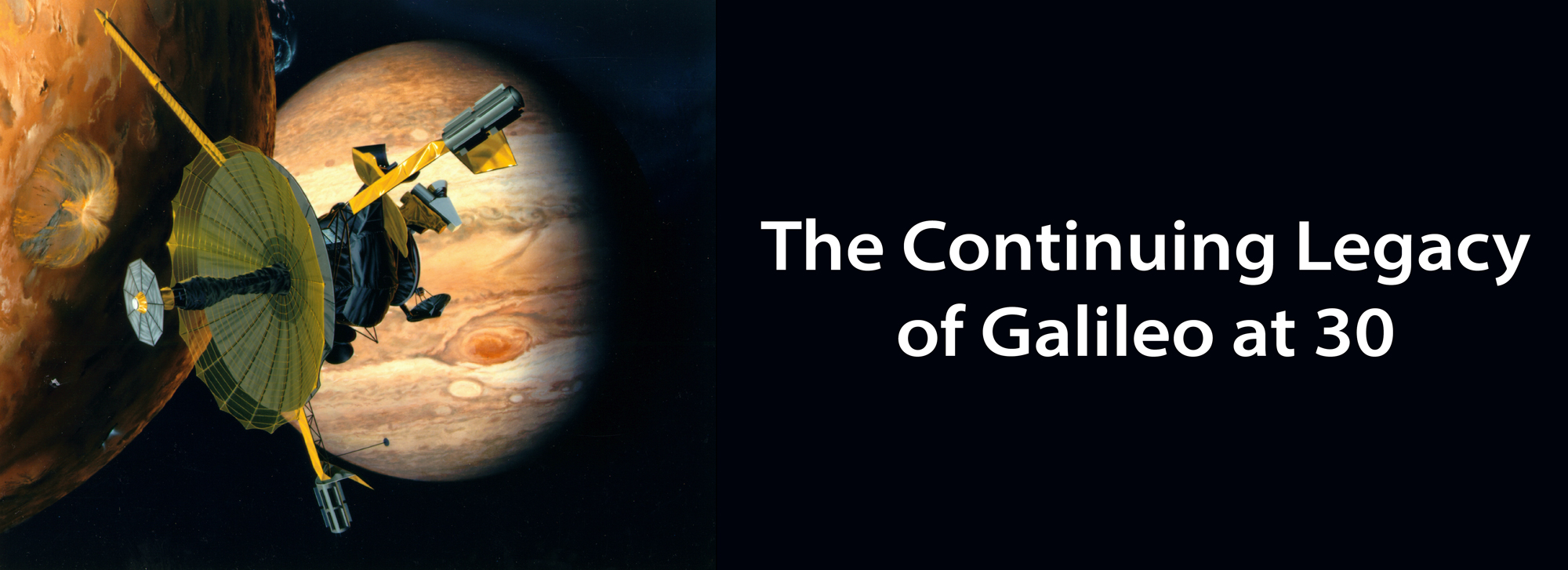 Galileo spacecraft in front of Jupiter