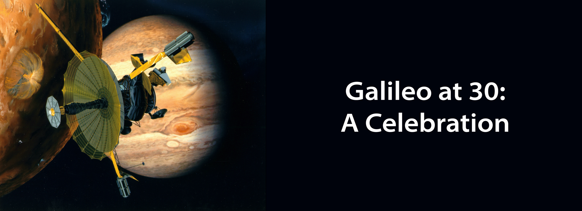 Galileo spacecraft in front of Jupiter