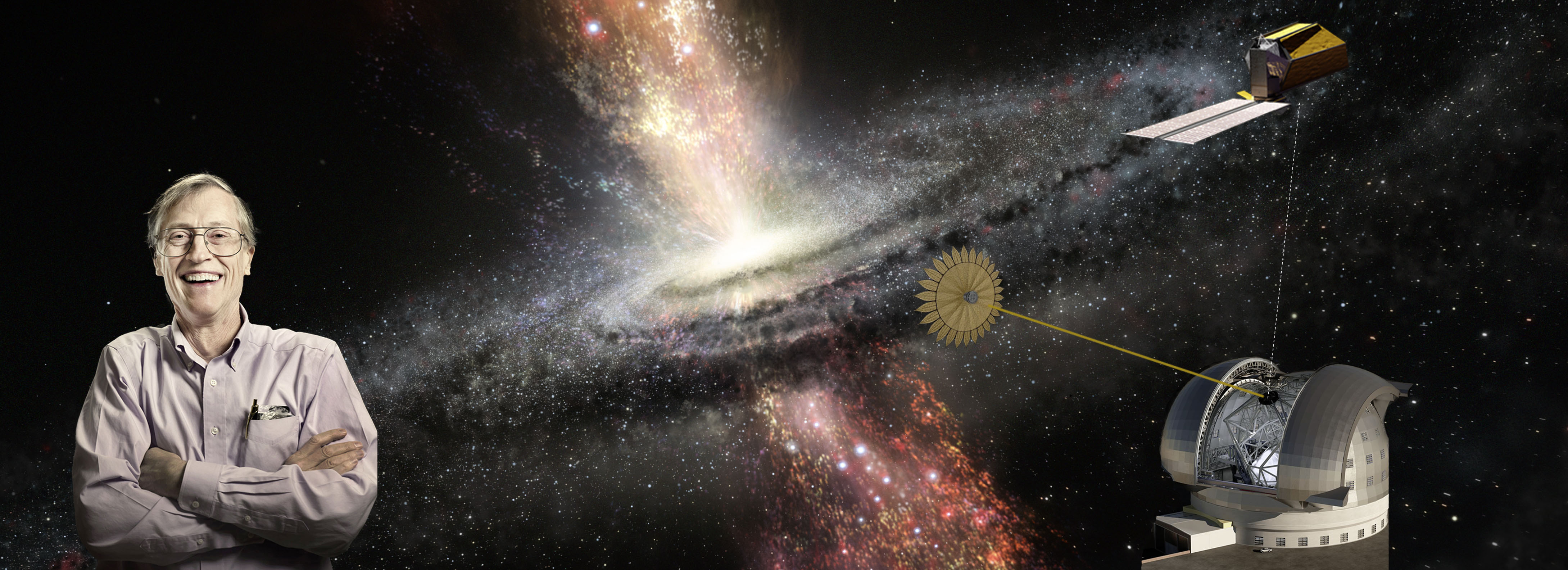 Ground observatory working with a spacecraft and starshade