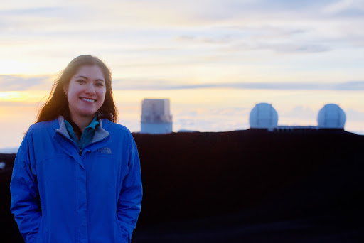 Aida with the telescopes that she uses to conduct her research.
