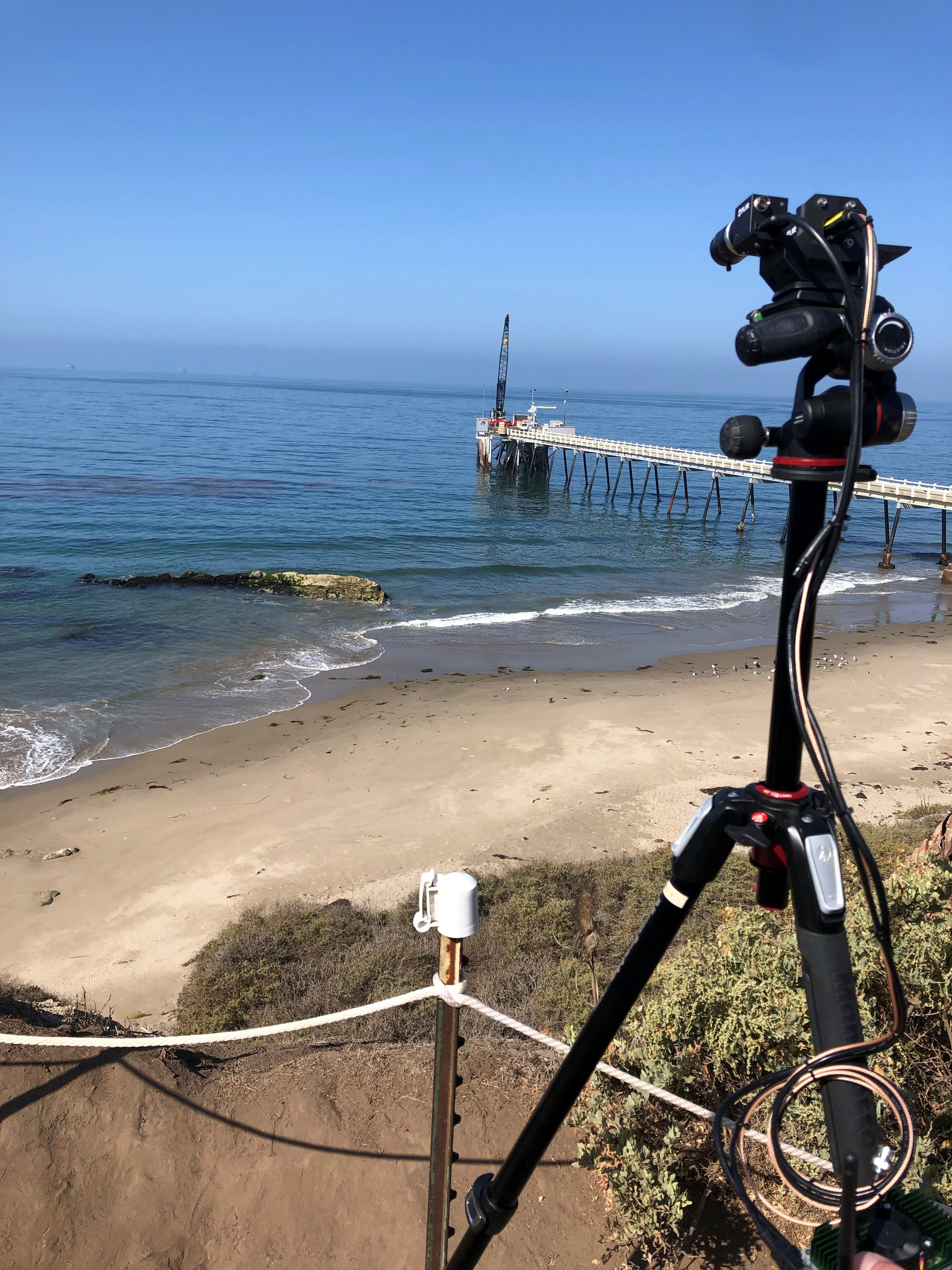 Image of the beach shore and some equipment