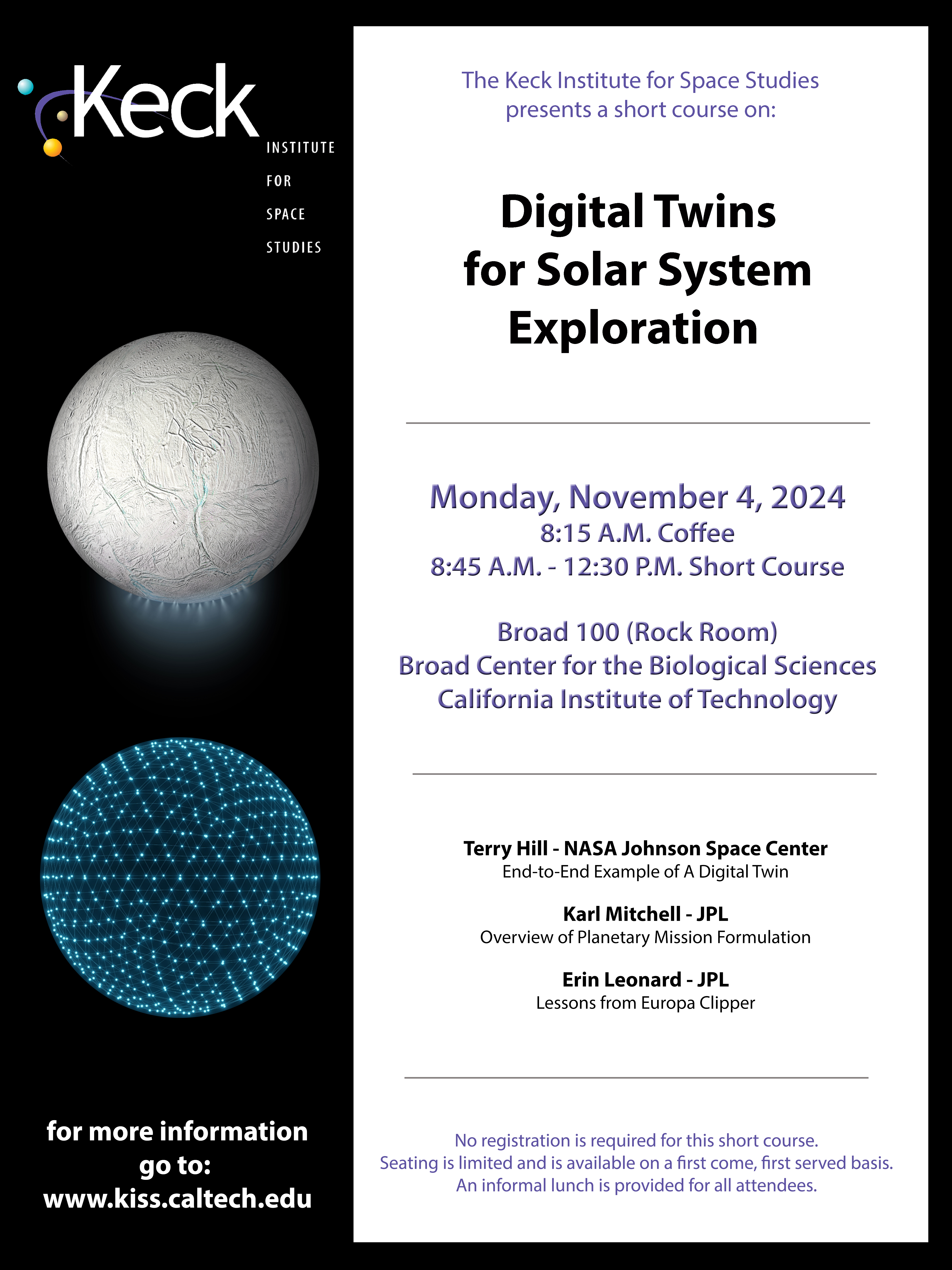Digital Twins for Solar System Exploration short course poster