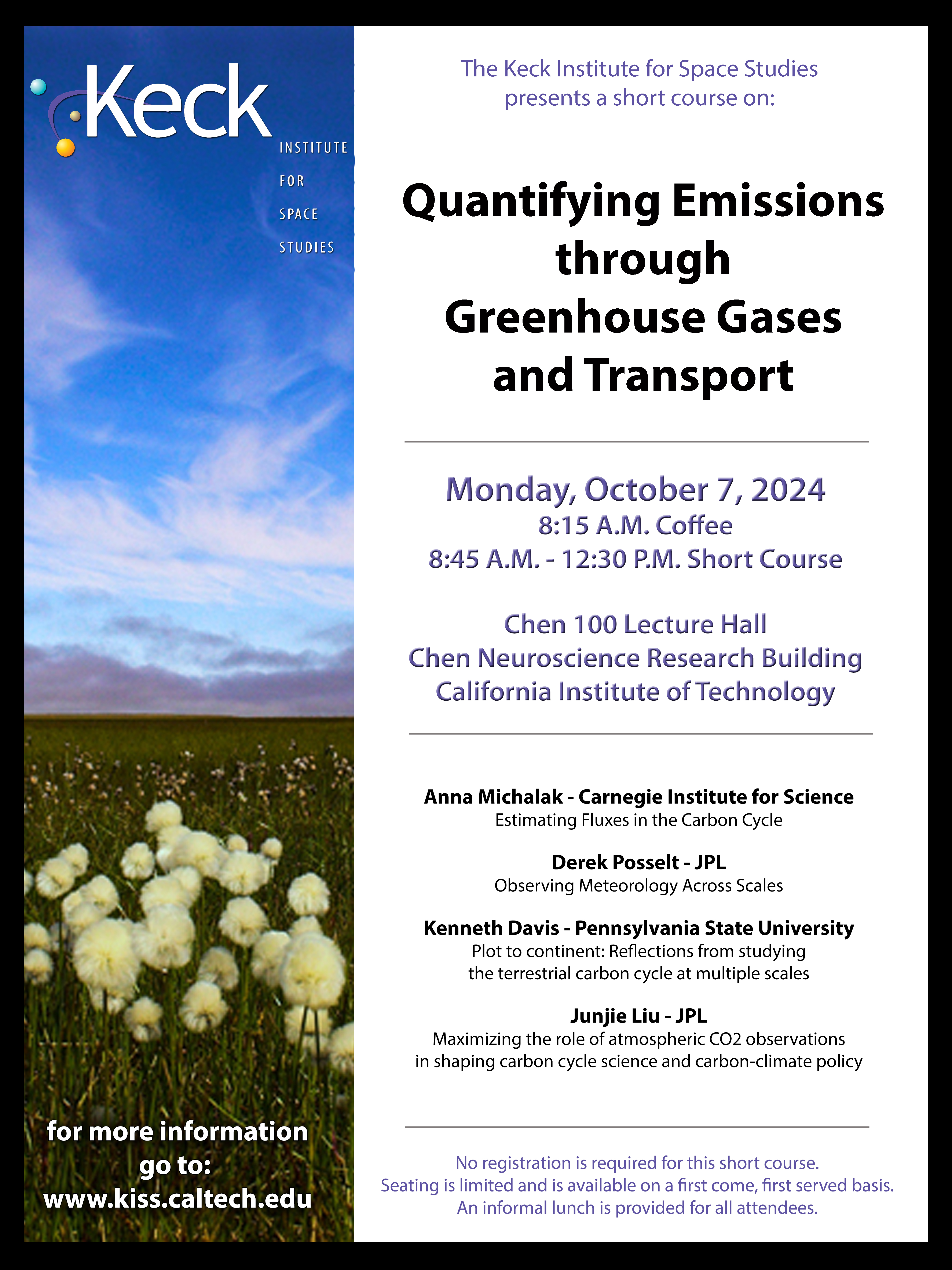 Quantifying Emissions through Greenhouse Gases and Transport short course poster