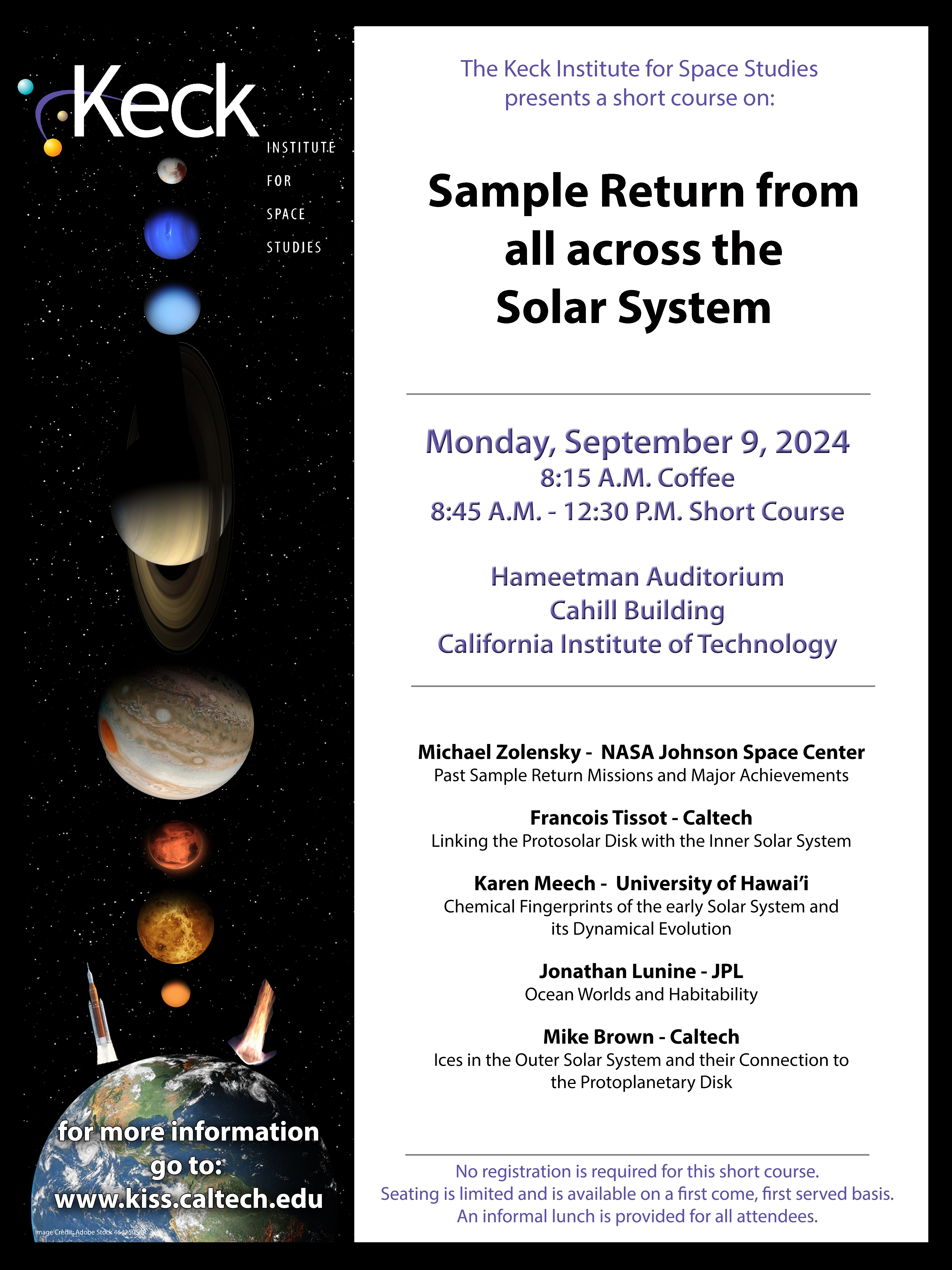 Sample Return from all across the Solar System short course poster
