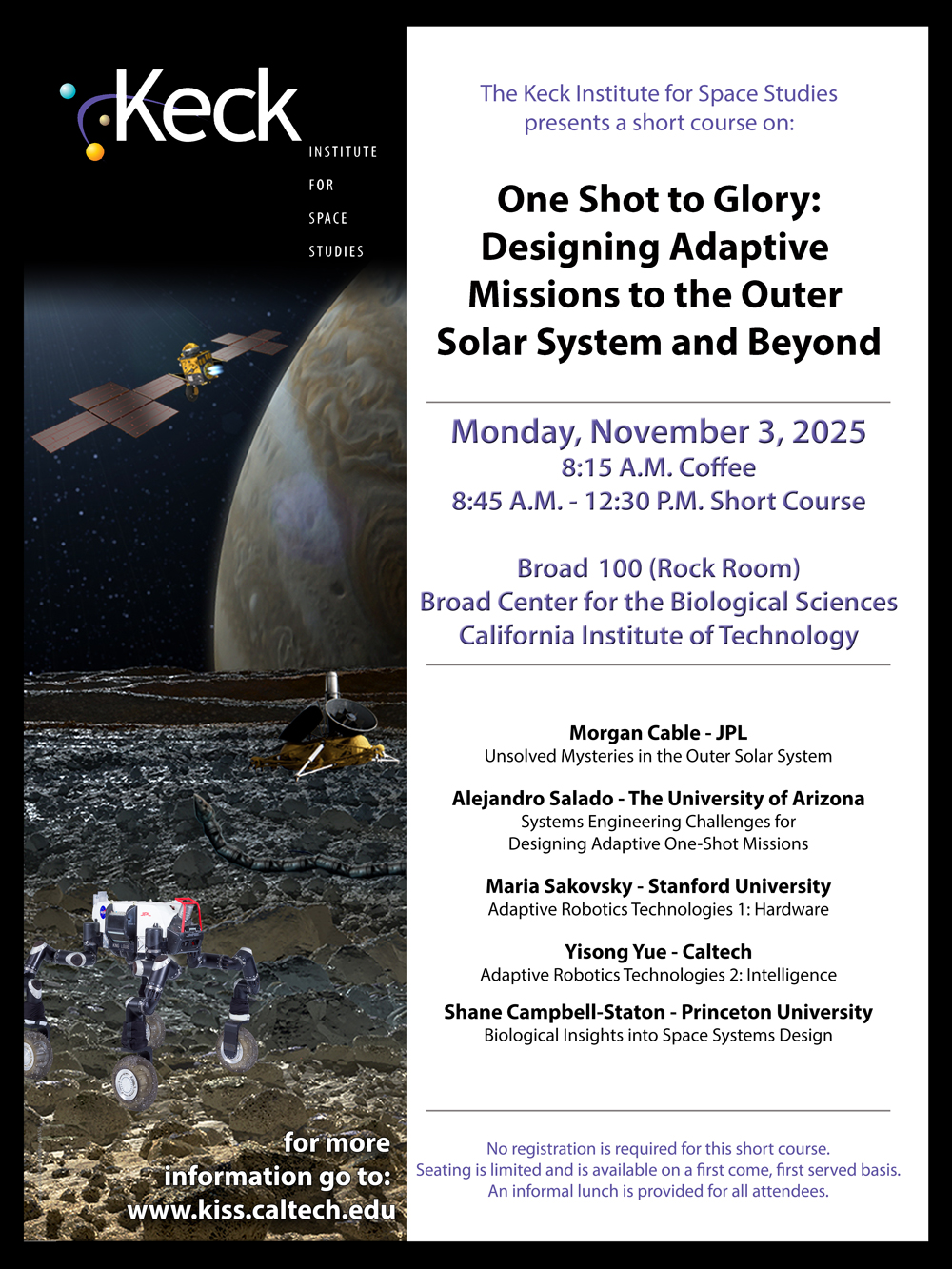 One Shot to Glory: Designing Adaptive Missions to the Outer Solar System and Beyond  short course poster