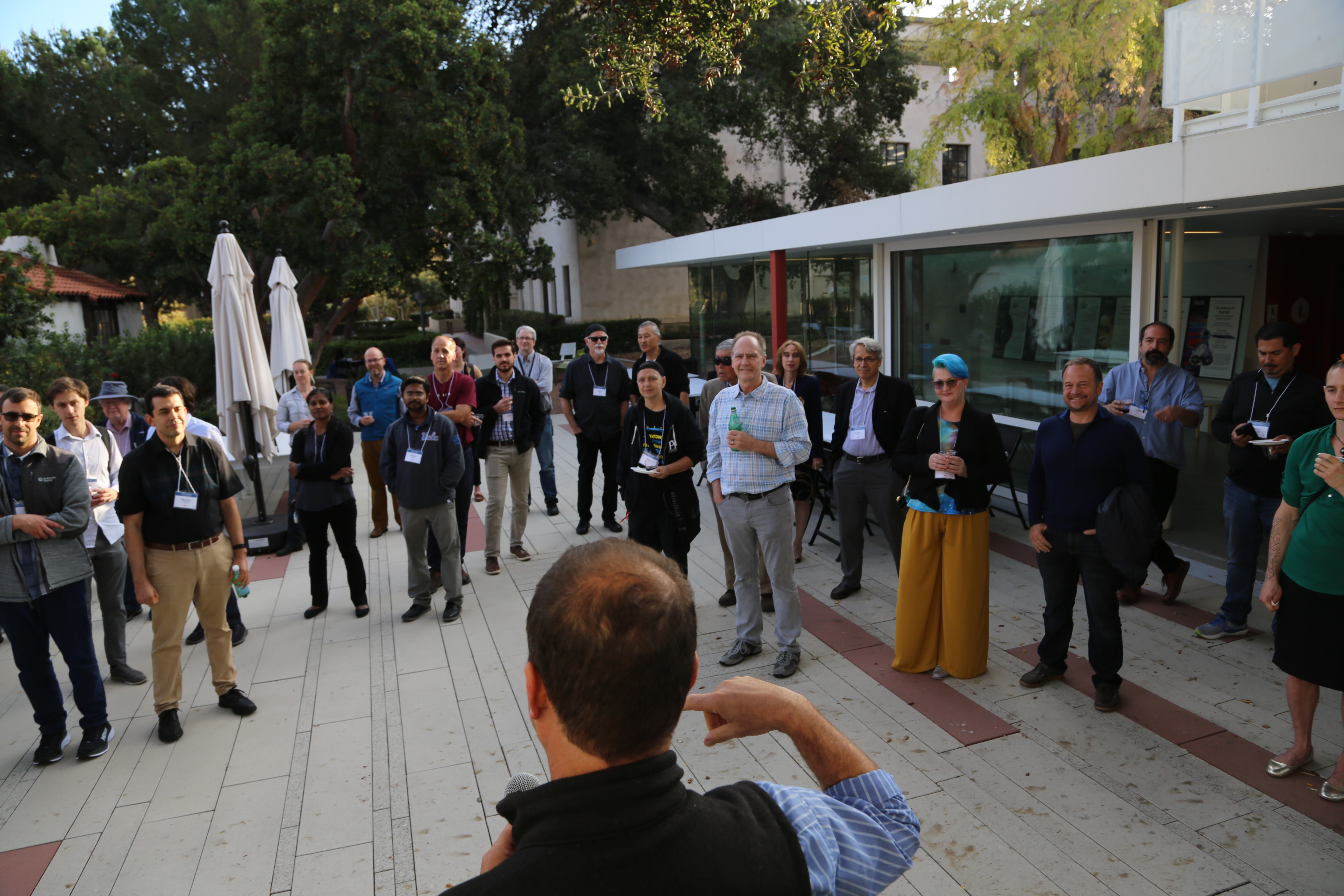 Image of a group gathering for 2022 JPL Researchers on Campus (JROC) Reception