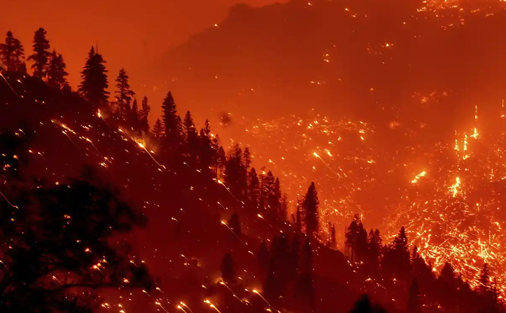 Image of California wildfire on a mountain