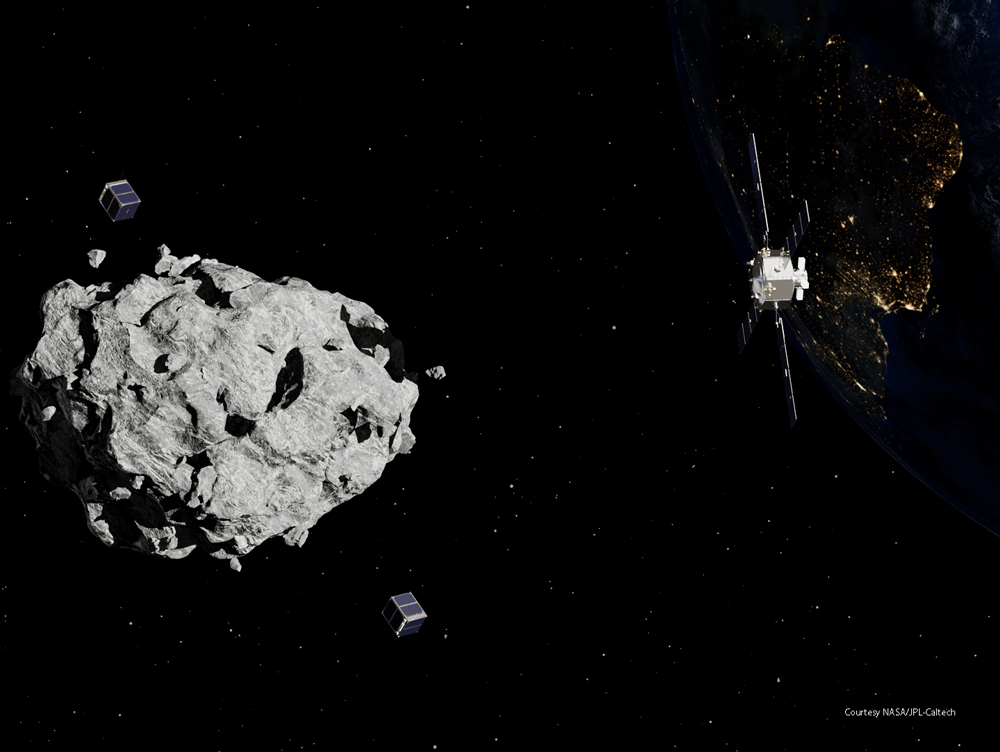 satellite near Apophis as it flys by Earth