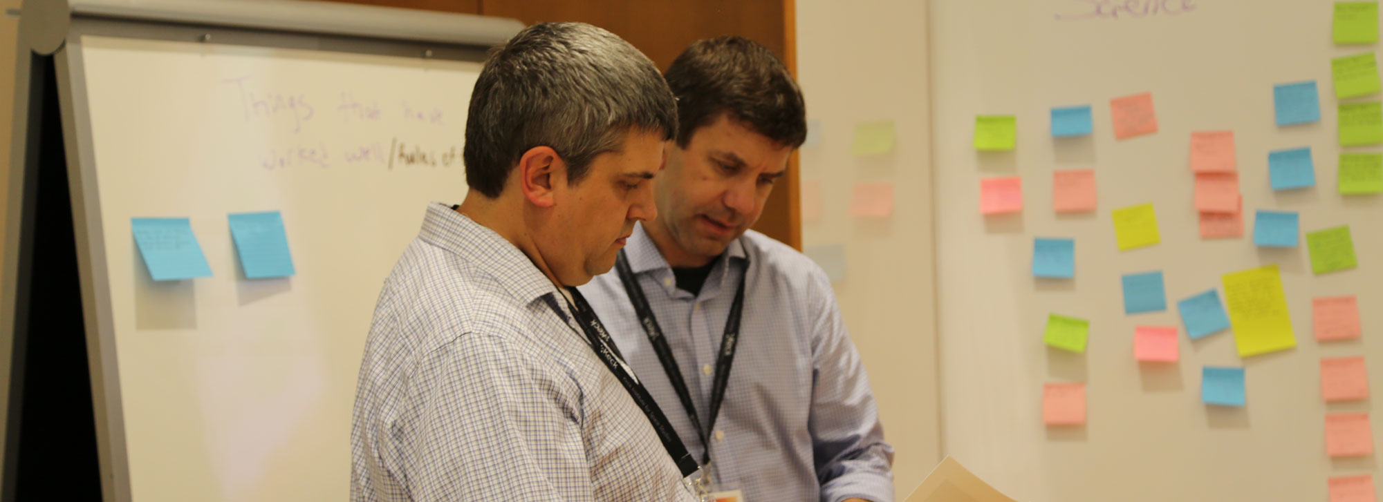 pair of participants in discussion