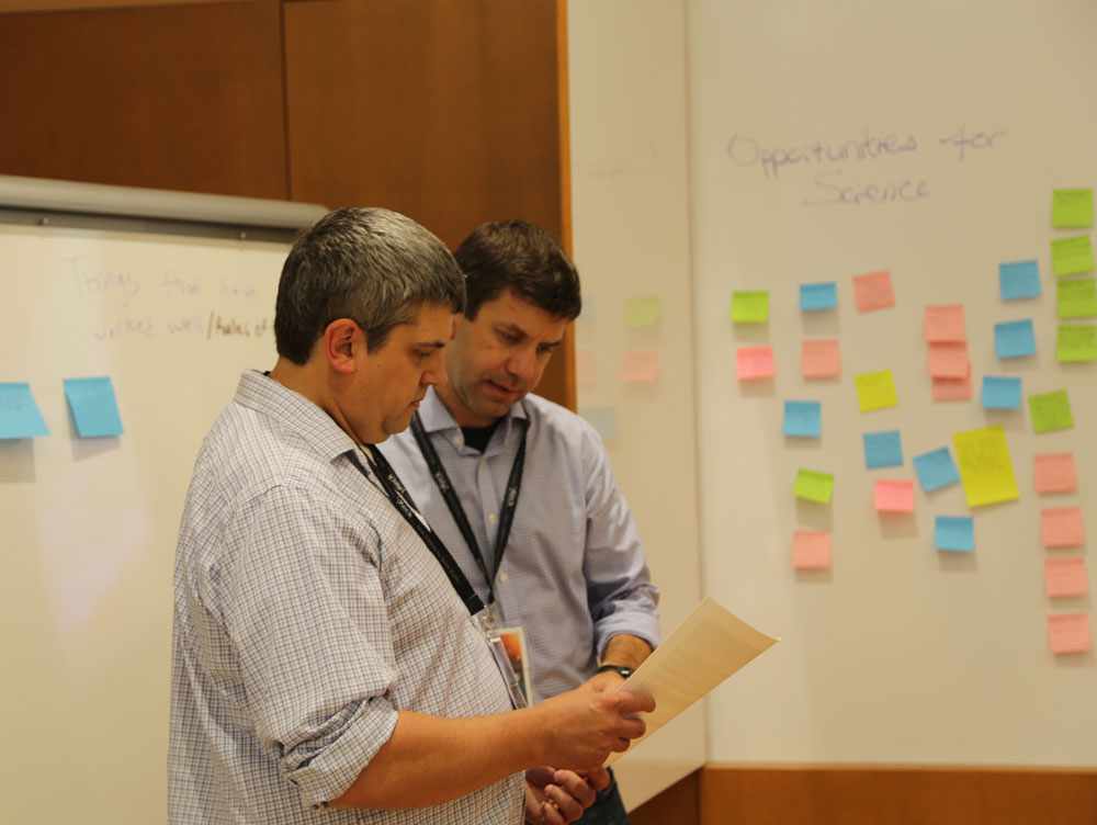 pair of participants in discussion