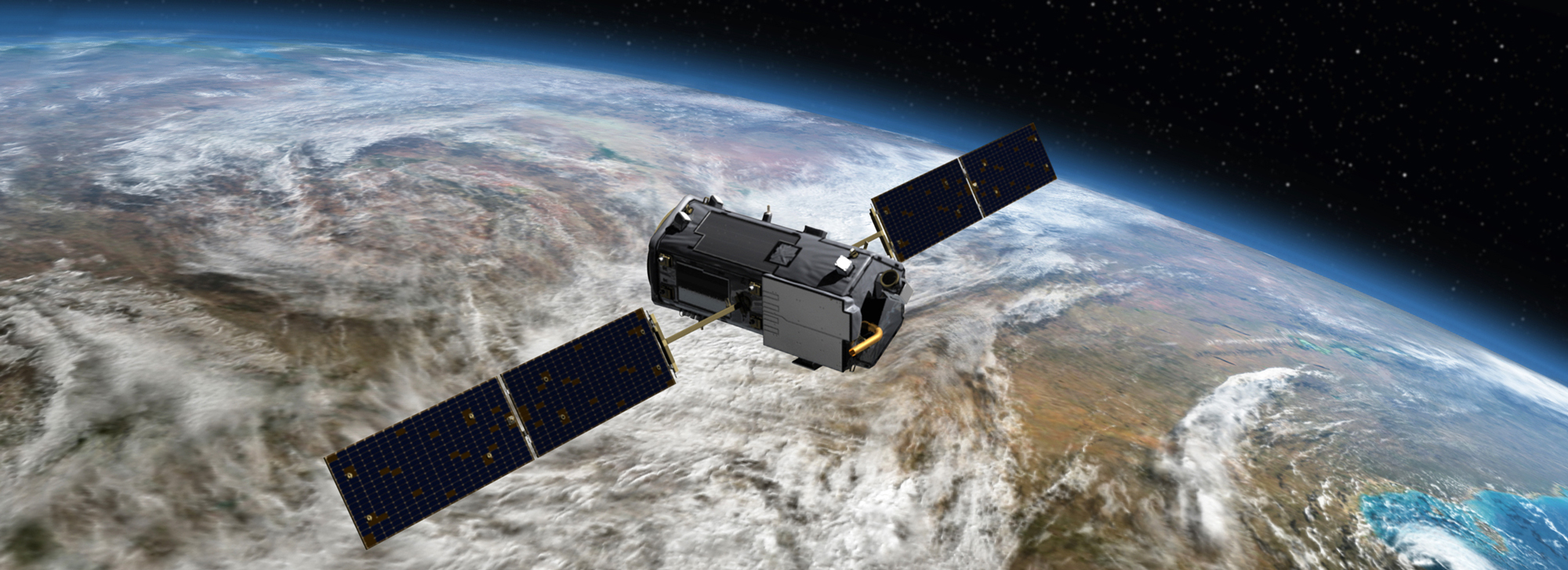 Image of a spacecraft close to Earth