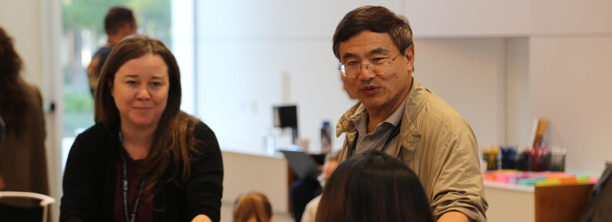 study participants in discussion