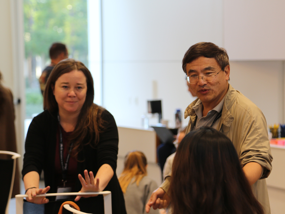 study participants in discussion