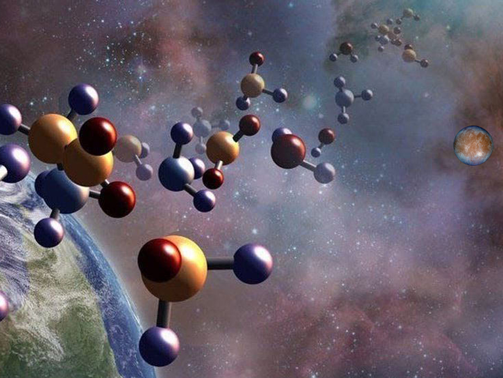 chain of biological molecules from Earth to icy moon