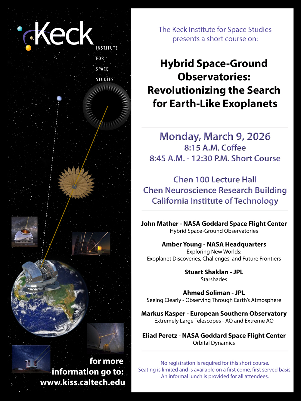 Hybrid Space-Ground Observatories: Revolutionizing the Search for Earth-Like Exoplanets  short course poster